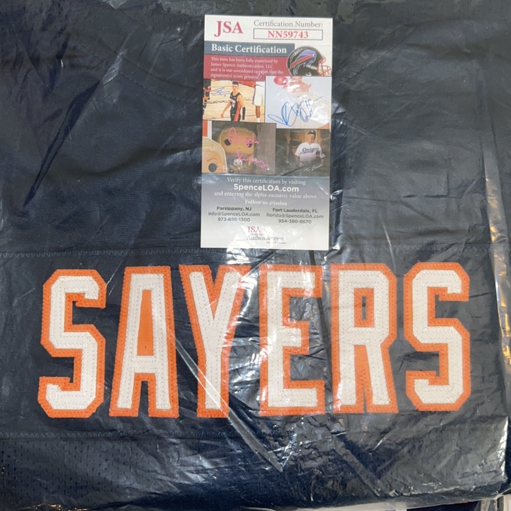 Signed authenticated Gale Sayers custom Chicago Bears jersey